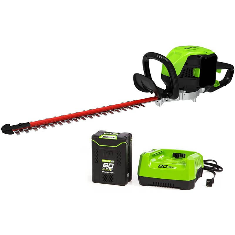 Taille-haie sans balais 80 V, 26 po, batterie 2,0 Ah et chargeur inclus – GHT80321