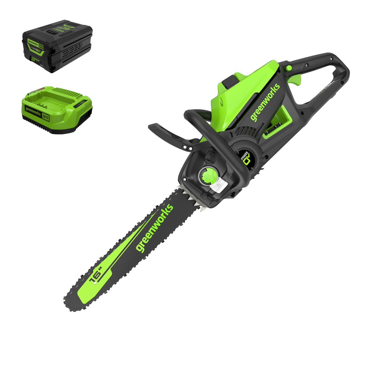 60V 16" Brushless Cordless Chainsaw, 2.5Ah Battery and Charger Included