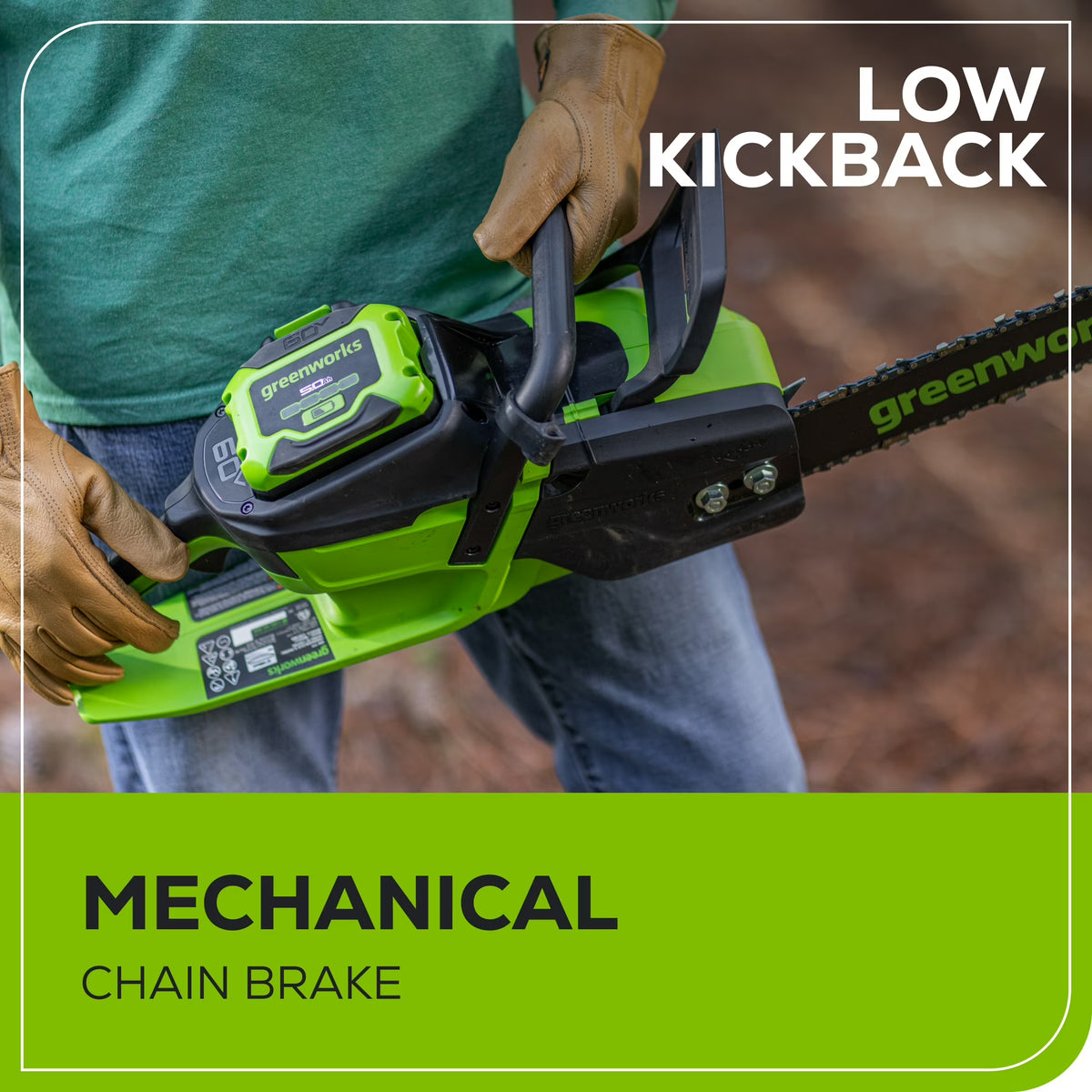 60V 18" 2.0kW Brushless Chainsaw, 4.0Ah Battery & Charger Included