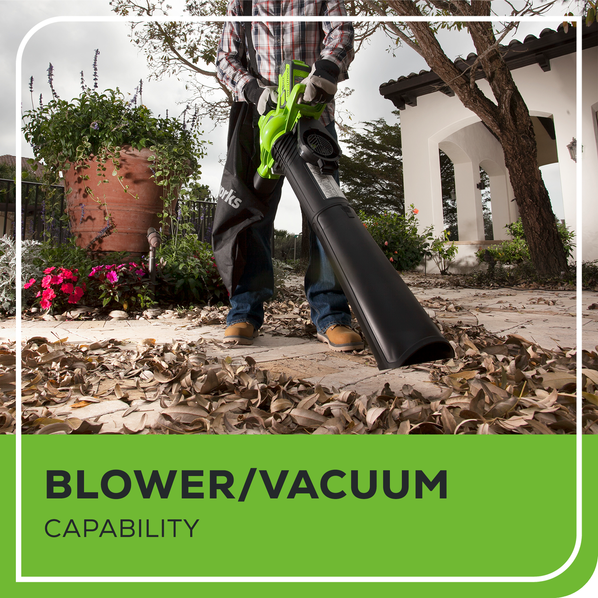 40V 185 MPH - 340 CFM Brushless Leaf Blower / Vacuum, 4.0Ah Battery and Charger Included - 24222