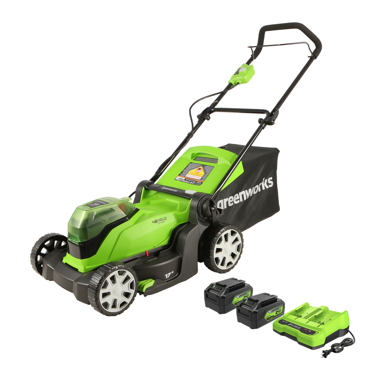 48V (24V x 2) 17" Lawn Mower, (2) 4.0Ah Batteries and Charger Included - MO48B2210