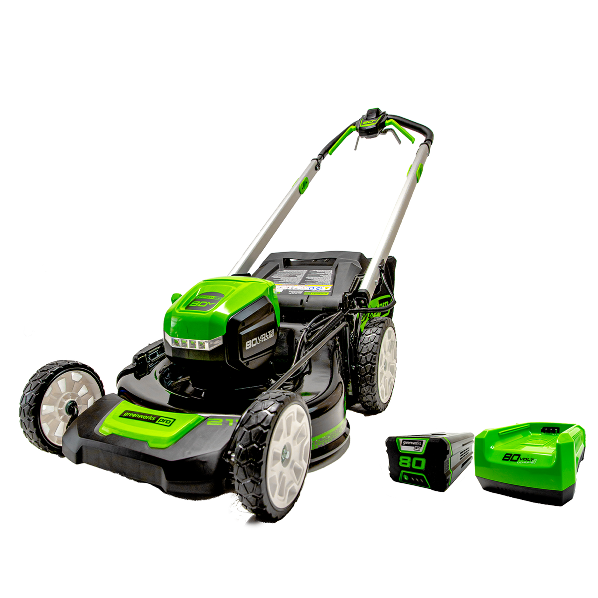 80V 21" Battery Lawn Mower - Brushless Self-Propelled, 4.0Ah Battery and Charger Included