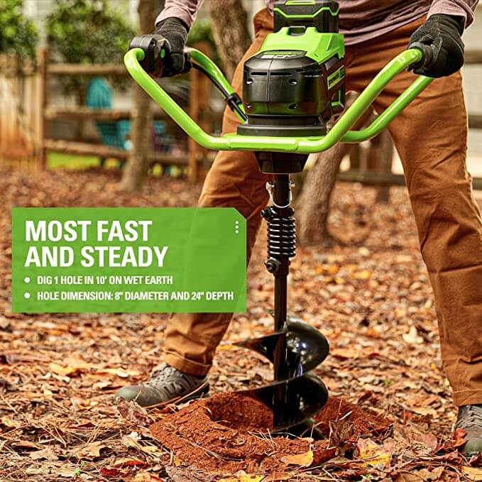 80V Earth Auger with Auger Bit and Extender (Tool Only)