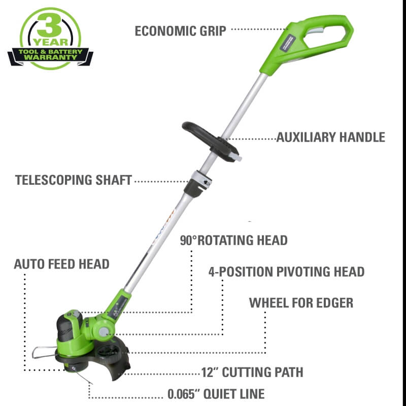 Ensemble 24 V de coupe-herbe et souffleur à jet 100 MPH – 330 CFM, batterie 2,0 Ah et chargeur inclus