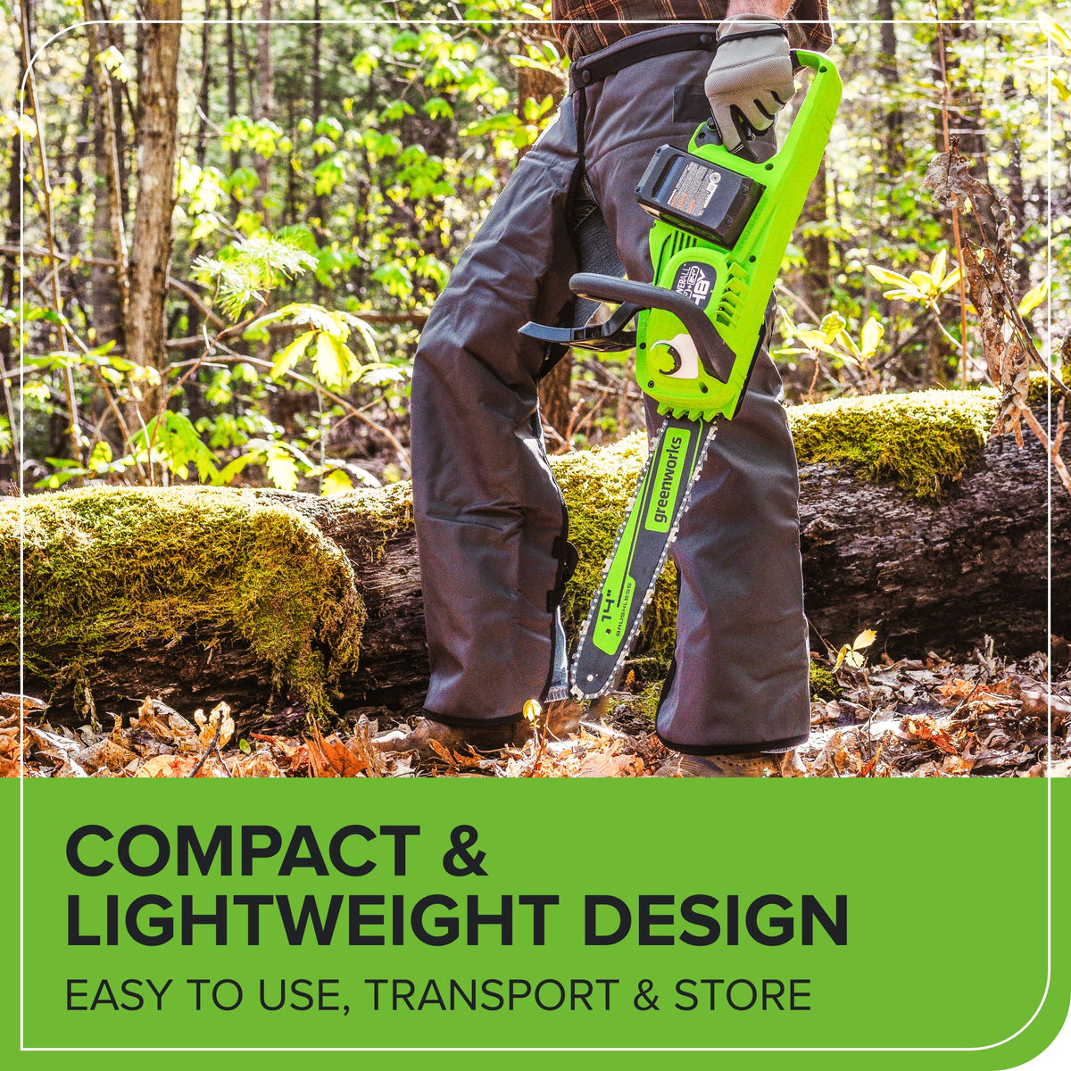 48V (24V x 2) 14" Cordless Battery Chainsaw, (2) 4.0 Ah USB Batteries & Dual Port Charger Included