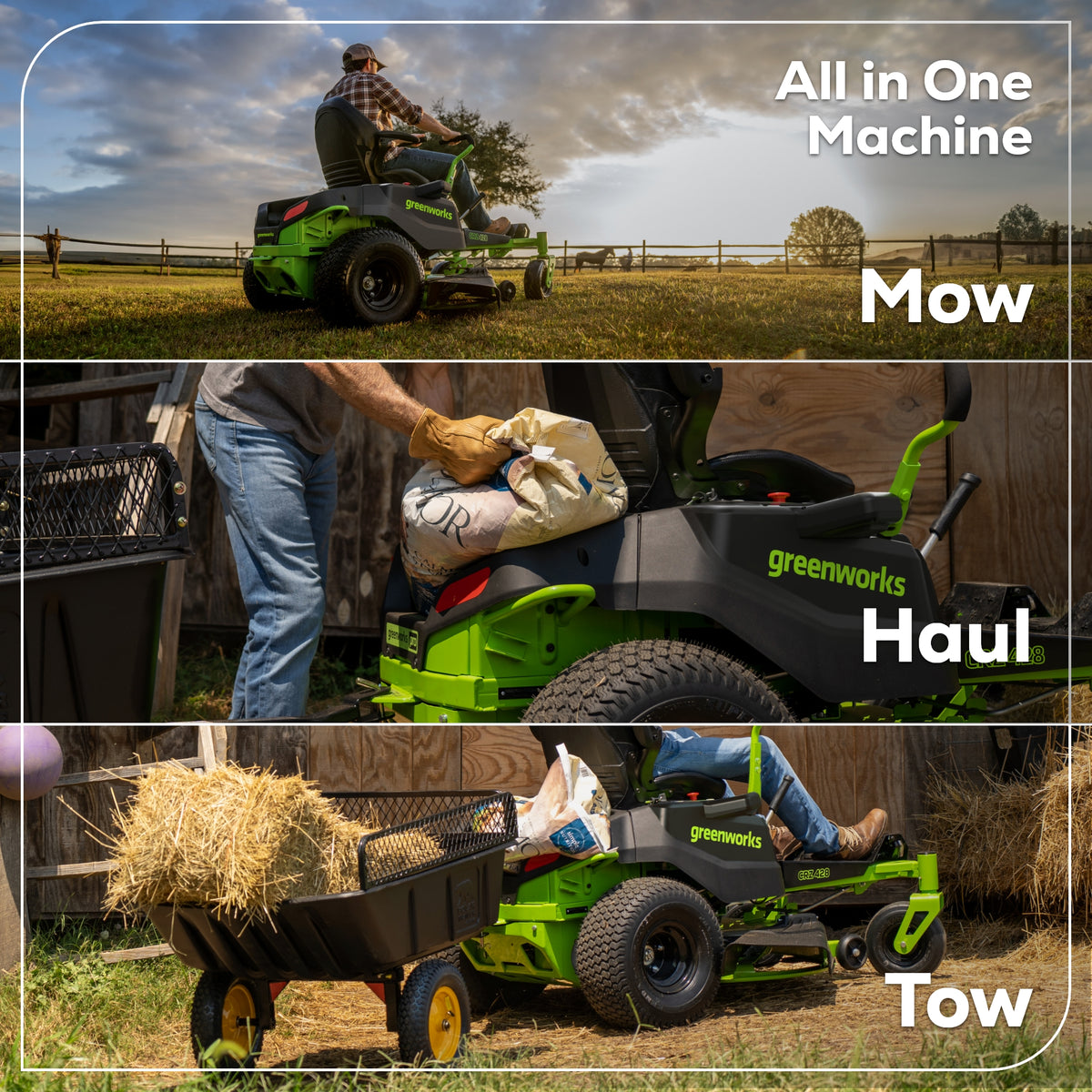 80V 42" CROSSOVERZ Zero Turn Lawn Mower, (4) 5.0Ah Batteries and (600W) Plug in Charger Included | CRZ4282