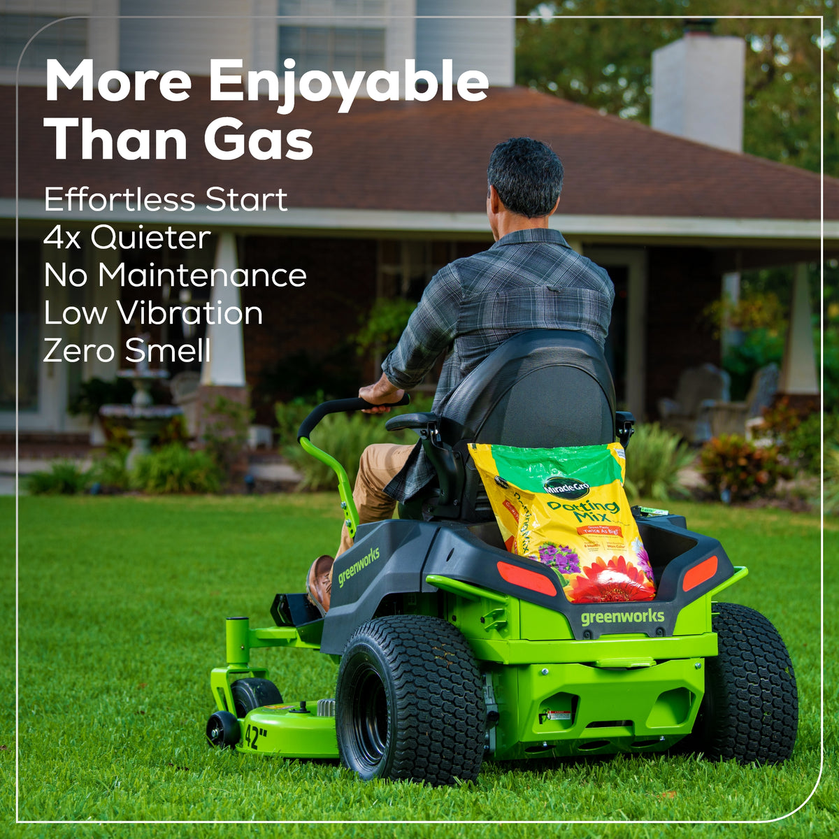 80V 42" CROSSOVERZ Zero Turn Lawn Mower, (4) 5.0Ah Batteries and (600W) Plug in Charger Included | CRZ4282