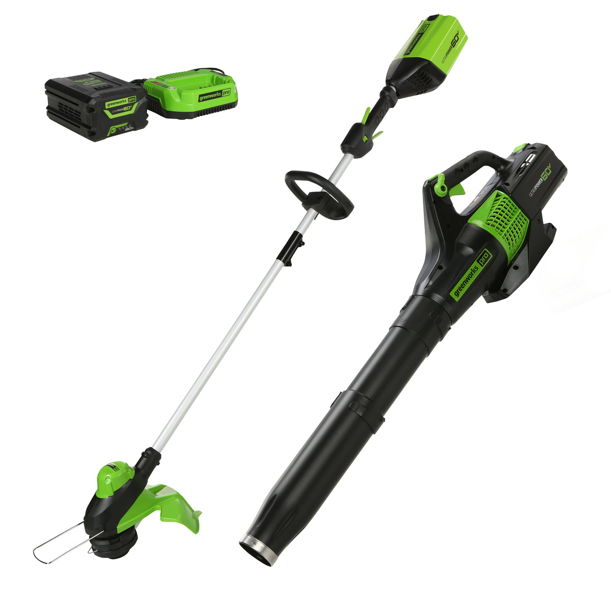 60V 13" Cordless String Trimmer & Leaf Blower Combo Kit, 4.0 Ah Battery and Charger Included