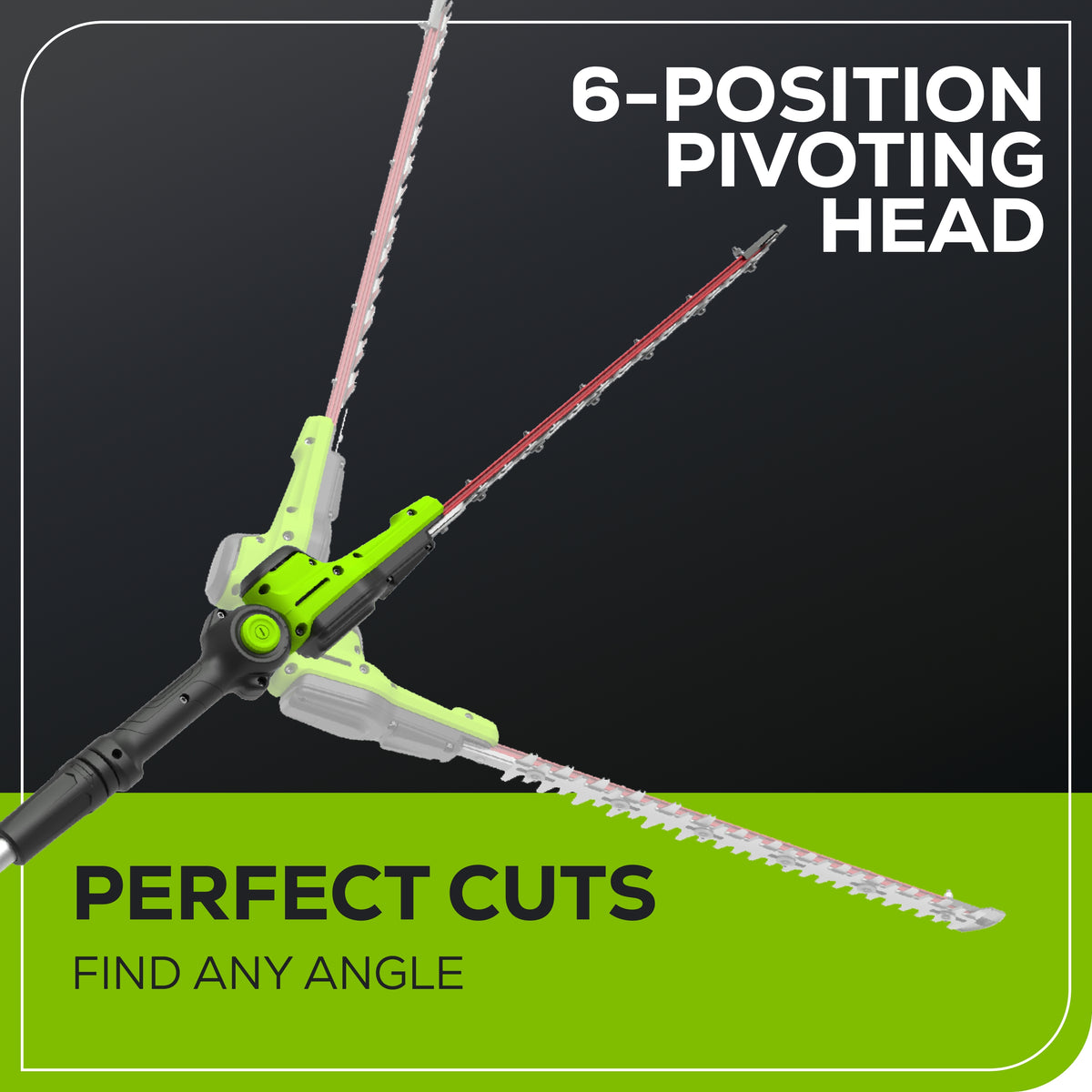 60V 20" Cordless Battery Pole Hedger, 2.0Ah Battery and 3A Charger Included
