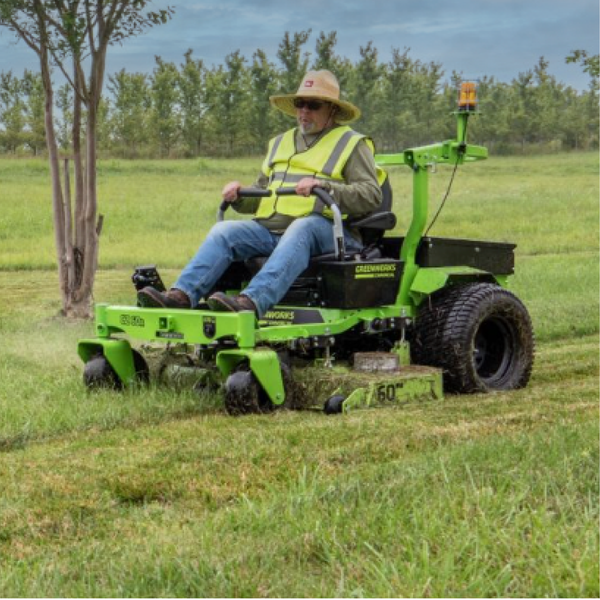 82V 60" 16kWh Commercial Ride-On Zero-Turn Mower