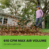 60V 17" Brushless Mower &  610 CFM Brushless Blower Combo Kit, 4.0Ah Battery and Charger Included