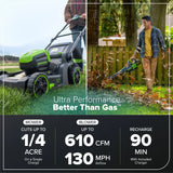 60V 17" Brushless Mower &  610 CFM Brushless Blower Combo Kit, 4.0Ah Battery and Charger Included