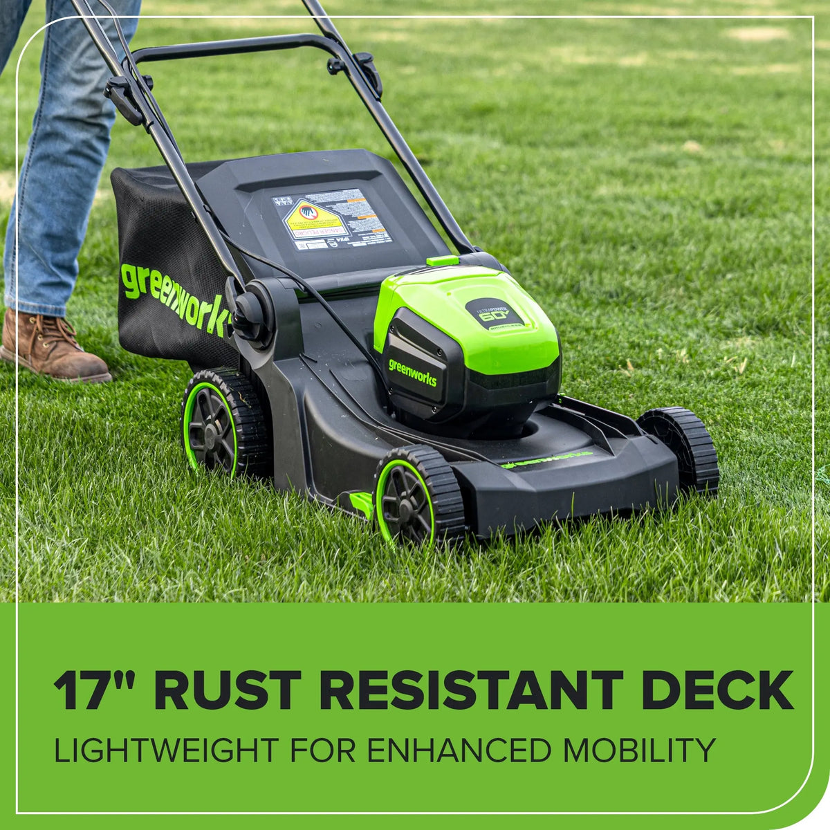 60V 17" Brushless Mower &  610 CFM Brushless Blower Combo Kit, 4.0Ah Battery and Charger Included
