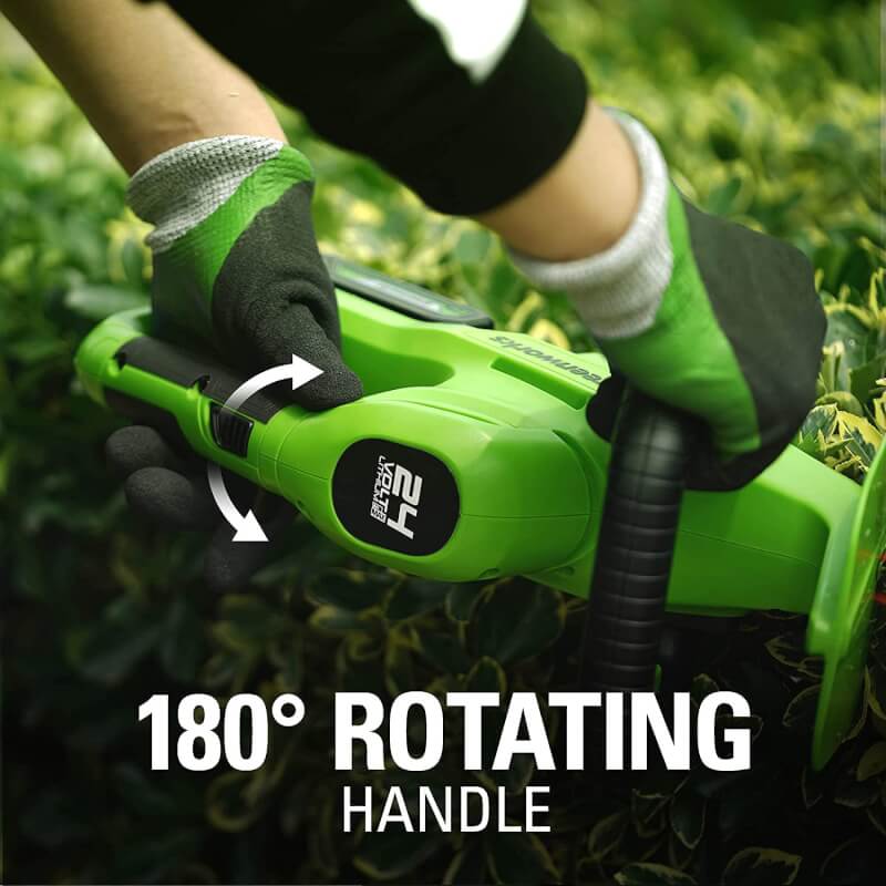 Taille-haie 24 V, 22 pouces avec poignée rotative (Outil seulement)