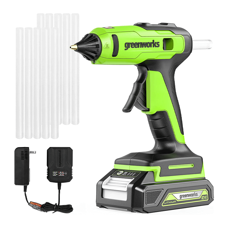 Pistolet à colle chaude 24 V, batterie 2,0 Ah et chargeur inclus