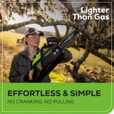 60V 16" Brushless Cordless Chainsaw, 2.5Ah Battery and Charger Included