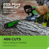 60V 20" Cordless Battery 3.2kW Chainsaw, 8.0Ah Battery & Rapid Charger Included