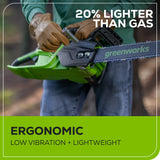 60V 18" 2.0kW Brushless Chainsaw, 4.0Ah Battery & Charger Included