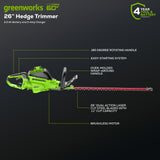 60V 26" Hedge Trimmer (Tool Only)