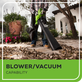 40V 185 MPH - 340 CFM Brushless Leaf Blower / Vacuum, 4.0Ah Battery and Charger Included - 24222
