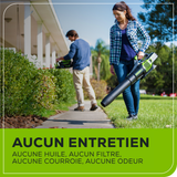 Souffleur à feuilles sans fil 60 V, 610 CFM (pi³/min) - 130 MPH, batterie 2,5 Ah et chargeur inclus