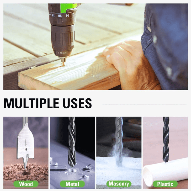60 PCS Multi-Material Drill and Driver Set
