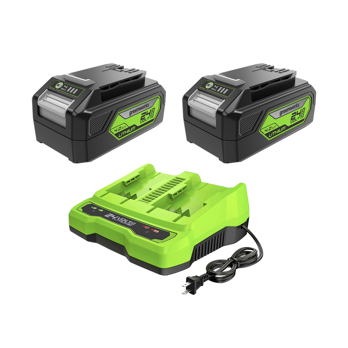 24V (2) 4.0Ah Battery and Dual Port Charger Combo Kit