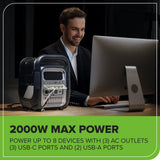 Station d'alimentation portative à onduleur de 4 emplacements 80 V, 2000 W (Outil seulement)
