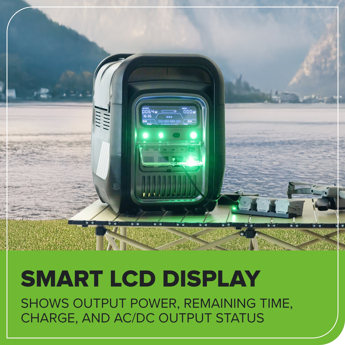 Station d'alimentation portative à onduleur de 4 emplacements 80 V, 2000 W (Outil seulement)