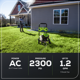 Laveuse à pression électrique 2300 PSI (lb/po²) 1,2 GPM 14 A – GPW2300