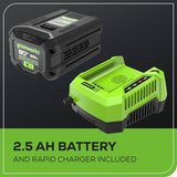 Souffleur à feuilles 80 V, 700 CFM (pi³/min), batterie 2,5 Ah et chargeur inclus