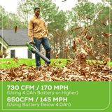 Souffleur à feuilles sans balais 80 V, 730 CFM - 170 MPH (Outil seulement) – BL80L02
