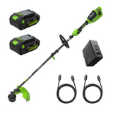 Coupe-herbe sans balais 48 V (24 V x 2), 16 pouces, 2 batteries 4,0 Ah 21700 et chargeur 100 W Type-C avec 2 câbles de recharge de 3 pieds inclus