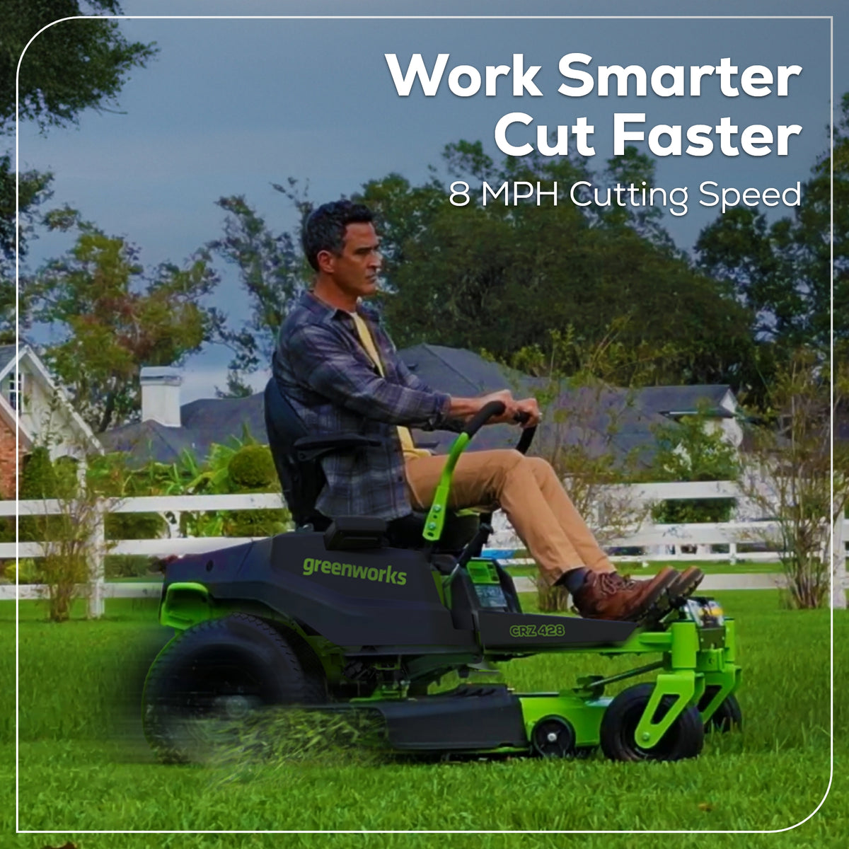 80V 42" CROSSOVERZ Zero Turn Lawn Mower, (4) 5.0Ah Batteries and (600W) Plug in Charger Included | CRZ4282