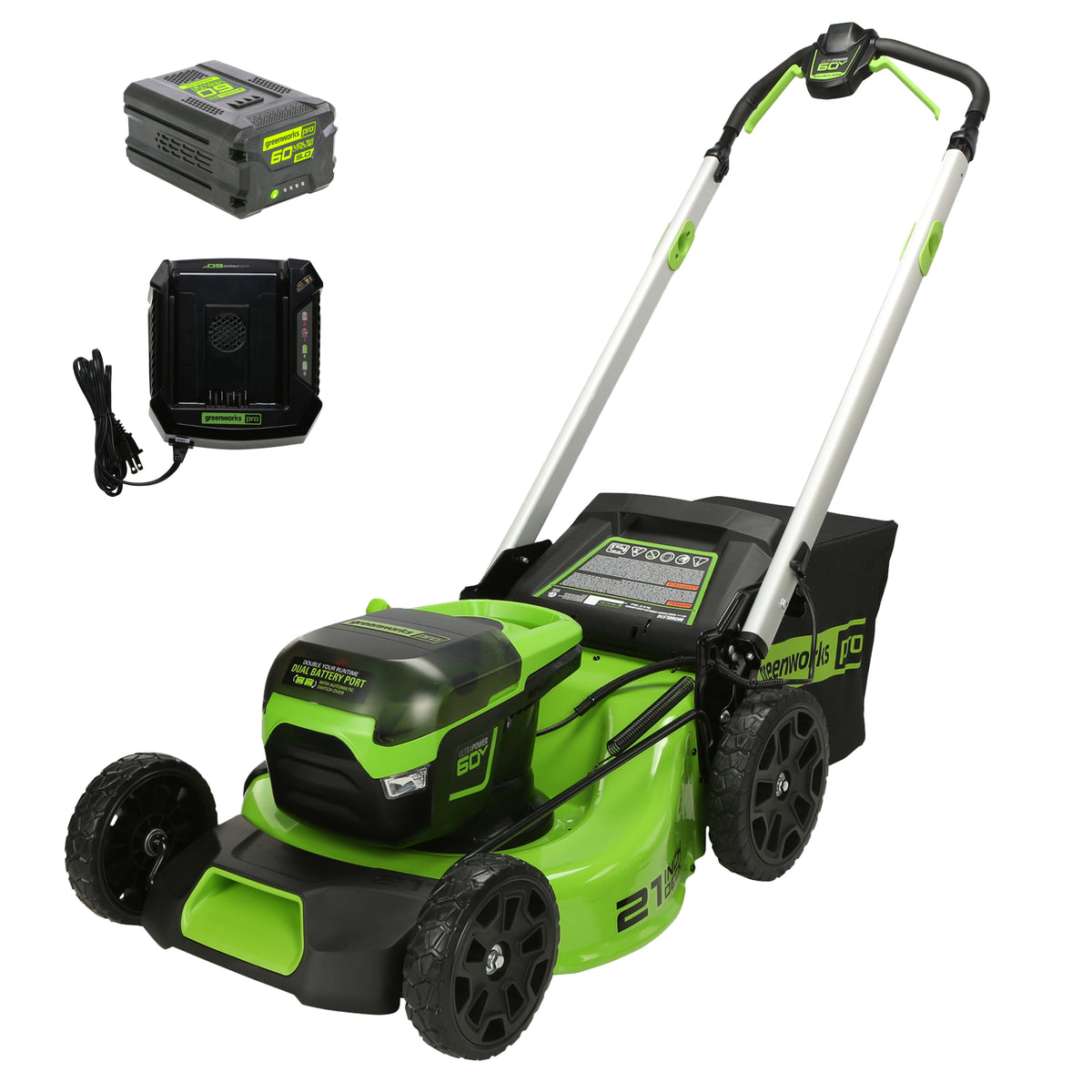 60V 21" Push Lawn Mower, 5.0Ah Battery and Rapid Charger Included