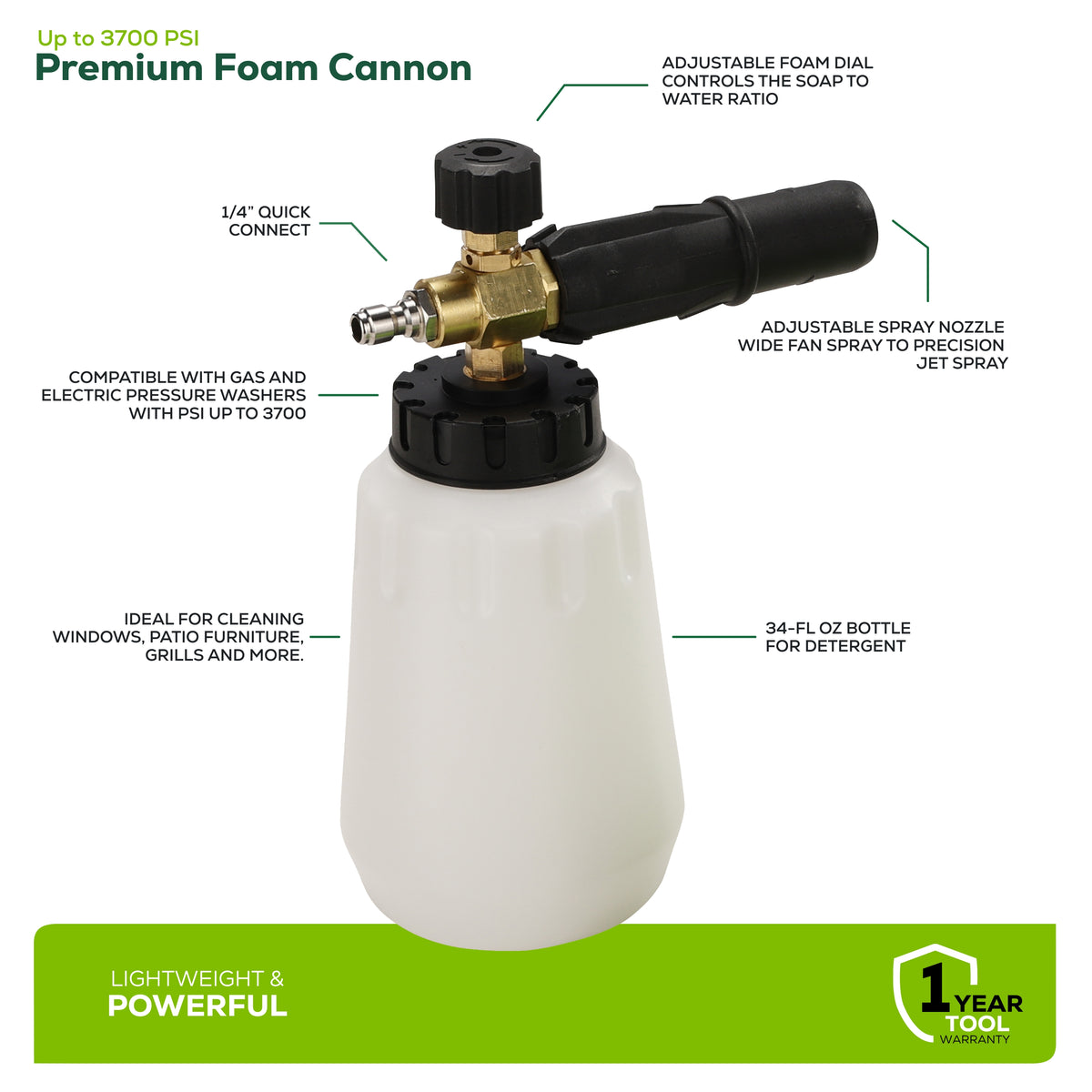 Canon à mousse de qualité supérieure pour laveuses à pression