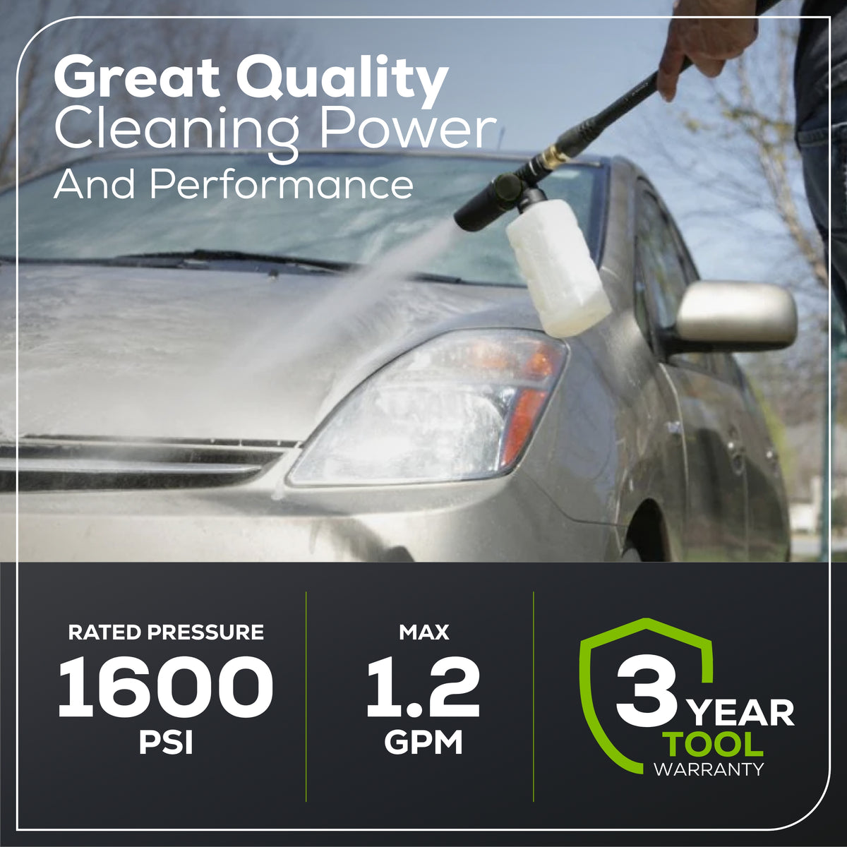 1600 PSI 1.2 GPM 13 Amp Pressure Washer - GPW1602