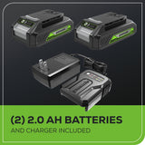 Perceuse/visseuse sans balais 24 V et visseuse à percussion, (2) batteries 2,0 Ah et chargeur inclus