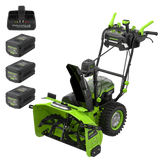 80V MAXIMUS 28" Dual Stage Snow Thrower, (3) 80V 4.0Ah Batteries and 8A Dual Port Charger Included