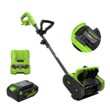 Pelle à neige Greenworks de 24 V de 12 po avec batterie de 4,0 Ah à port USB-C et chargeur de 2 A