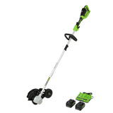 Coupe-bordure sans fil sans balai 48 V (24 V x 2) de 8 po, (2) batteries USB de 4,0 Ah et chargeur rapide à deux ports inclus