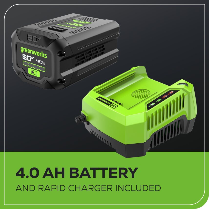 80V 800 CFM - 200 MPH Blower, 4.0Ah Battery and Charger Included BONUS: Premium Shoulder Strap
