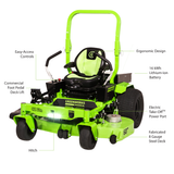 82V  60" 16kWh Commercial Ride-On Zero-Turn Mower