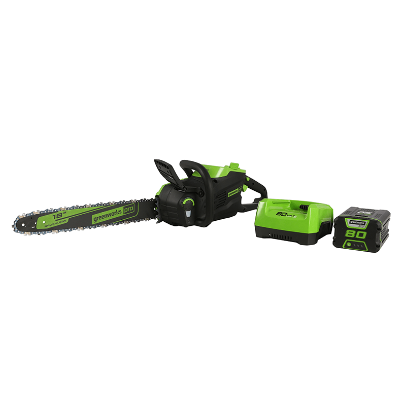Scie à chaîne 80 V, 18 pouces, batterie 2,0 Ah et chargeur inclus